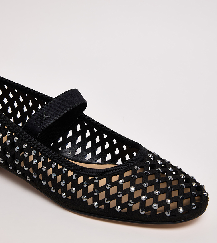 Studded Cut-Out Detail Ballerinas