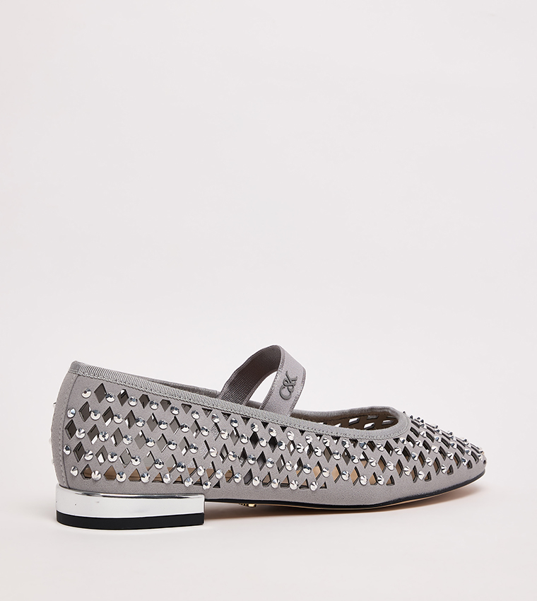 Studded Cut-Out Detail Ballerinas