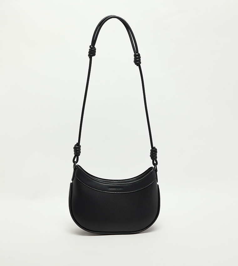 SABINE Knotted-Strap Curved Shoulder Bag