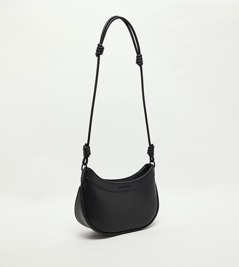 SABINE Knotted-Strap Curved Shoulder Bag