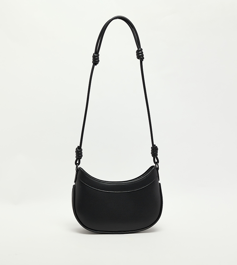 SABINE Knotted-Strap Curved Shoulder Bag