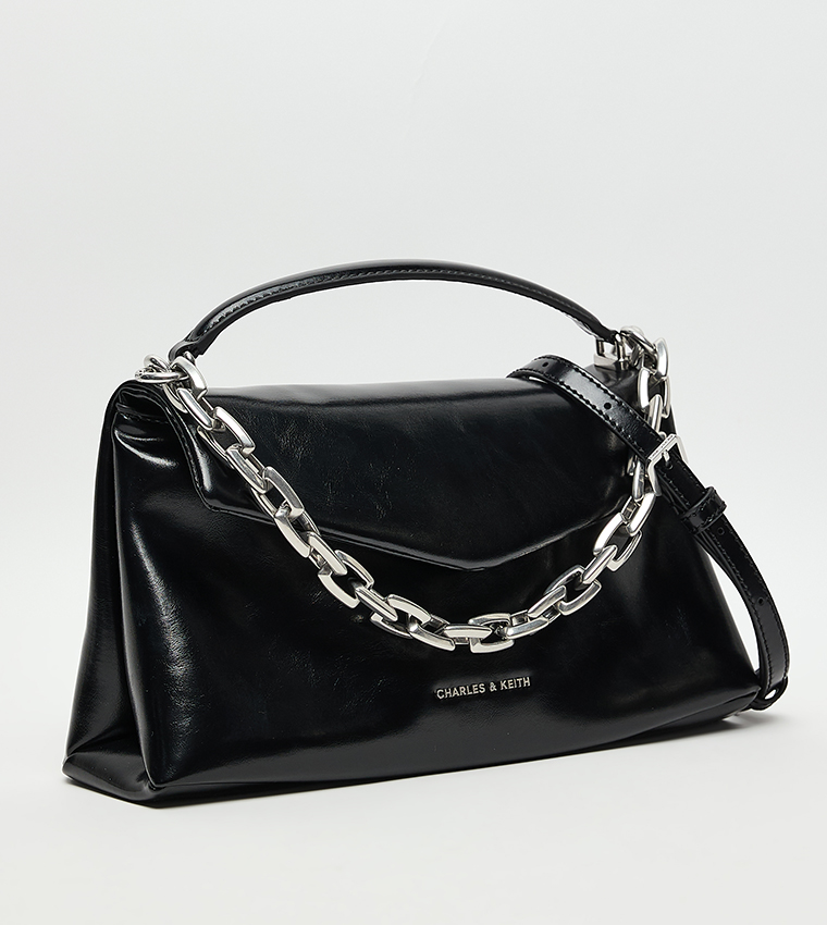 Andromeda Charles And Keith Two Tone Chain Top Handle Bag