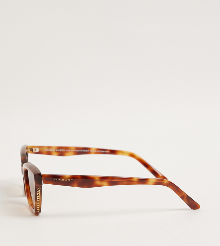 VESTA Tortoiseshell Angular Cat-Eye Sunglasses