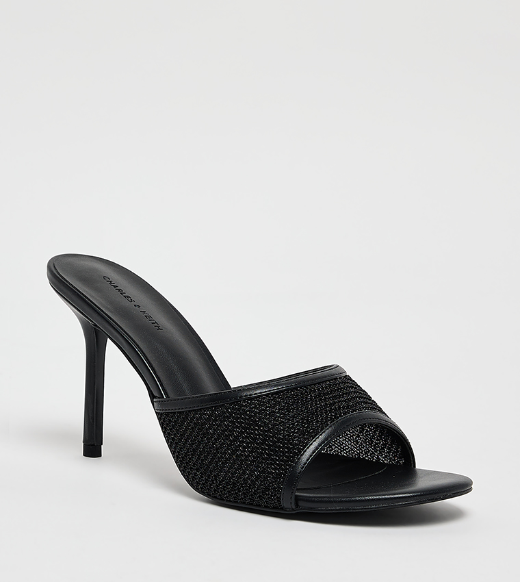 Mesh Detail Stiletto Heel Sandals