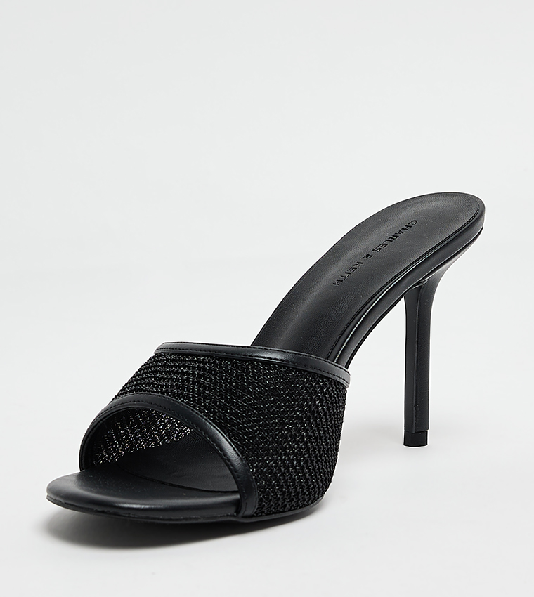 Mesh Detail Stiletto Heel Sandals