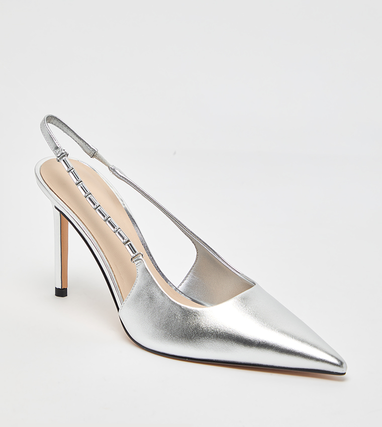 Embellished Slingback Pumps