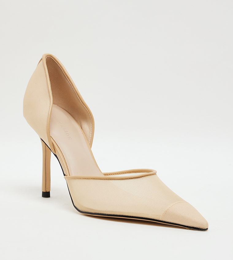 Mesh Pointed Toe D'Orsay Pumps