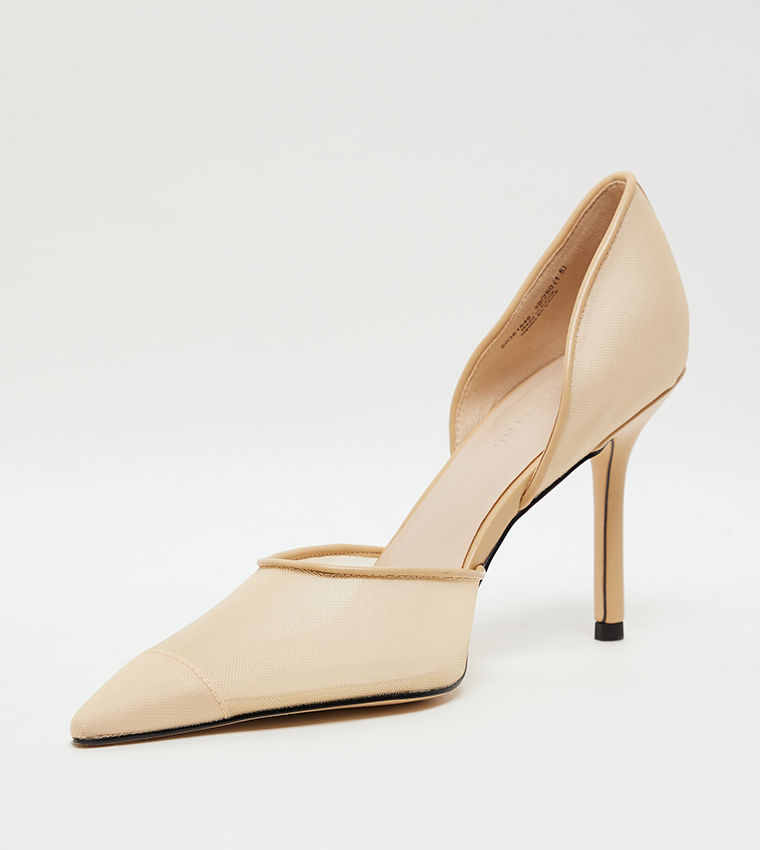 Mesh Pointed Toe D'Orsay Pumps