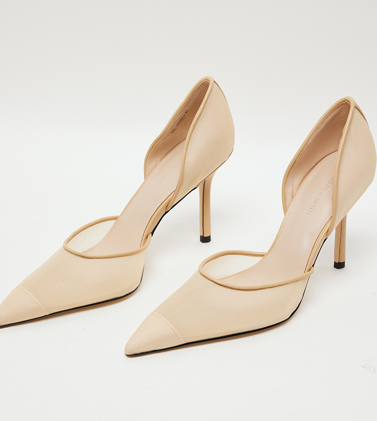 Mesh Pointed Toe D'Orsay Pumps
