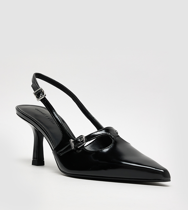 Buckle Detail Slingback Pumps