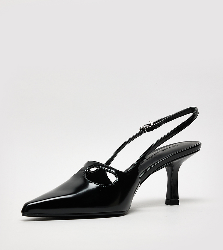 Buckle Detail Slingback Pumps