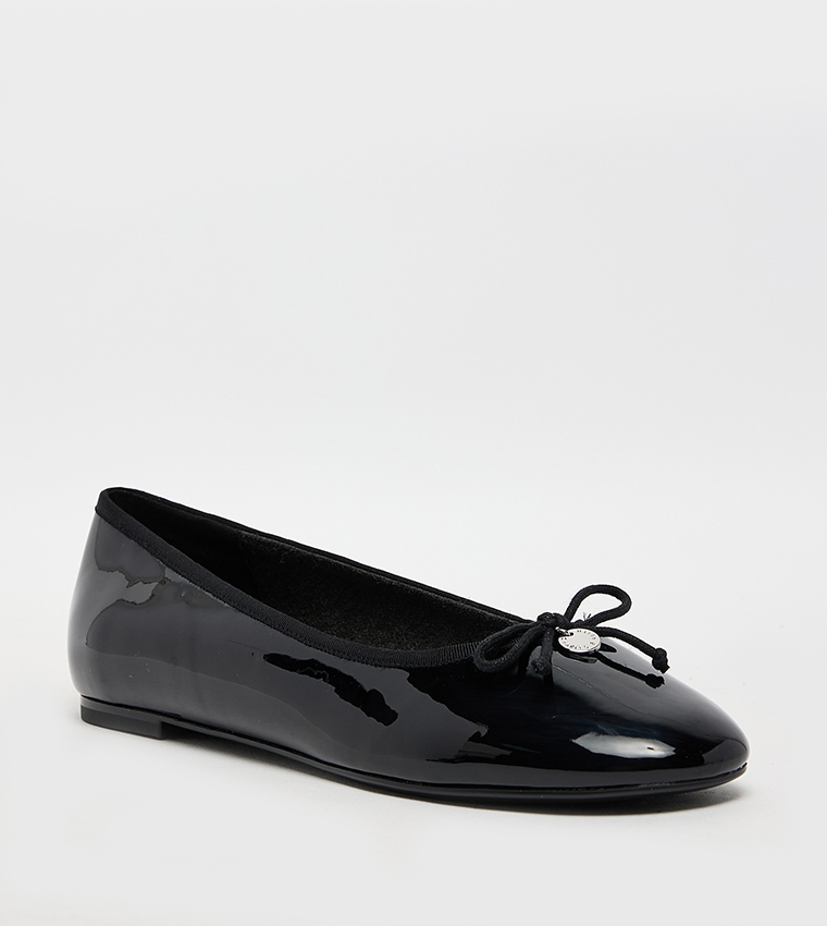 Patent Bow Detail Ballerinas
