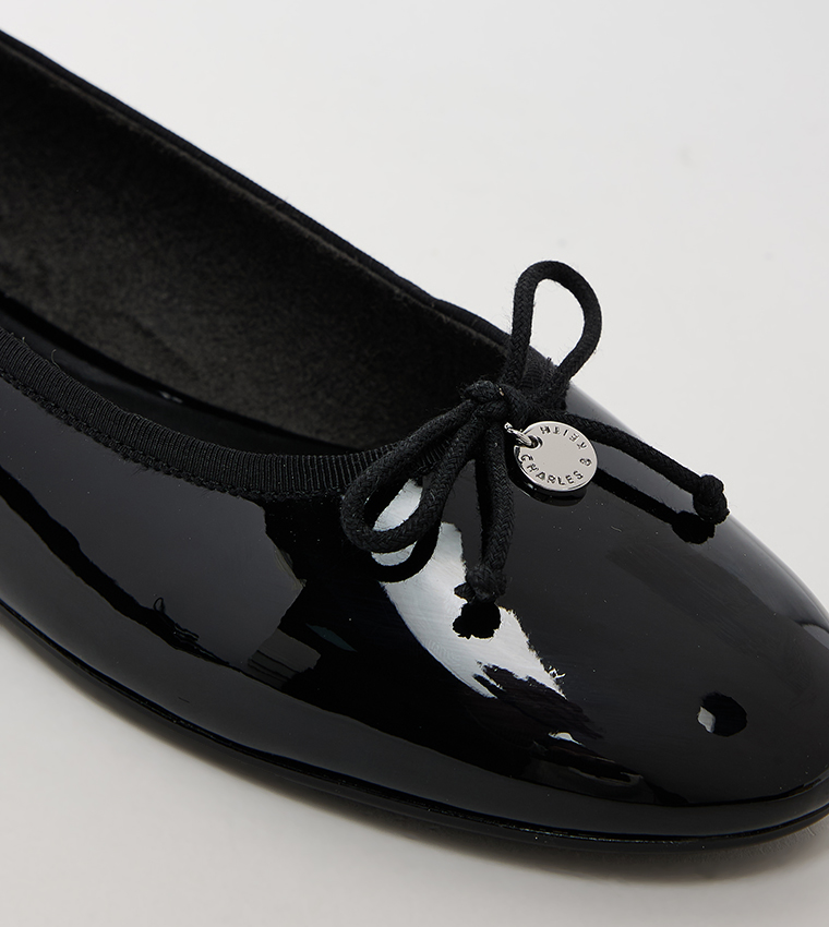 Patent Bow Detail Ballerinas