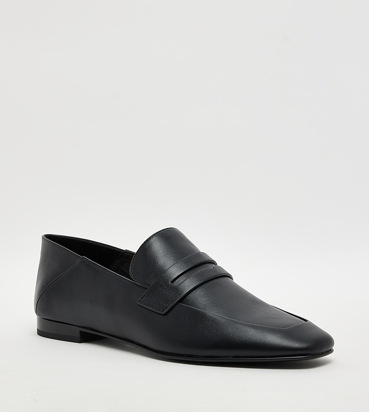 Textured Almond Toe Loafers