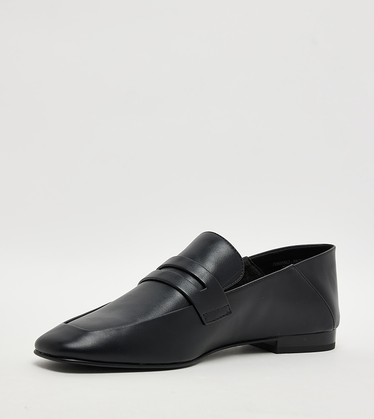 Textured Almond Toe Loafers