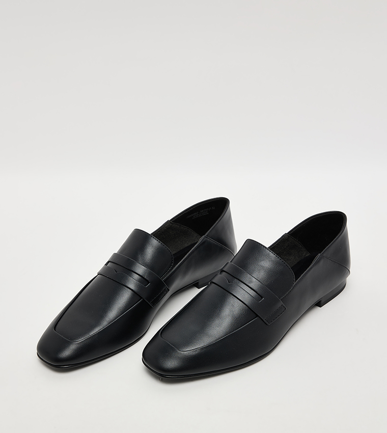Textured Almond Toe Loafers
