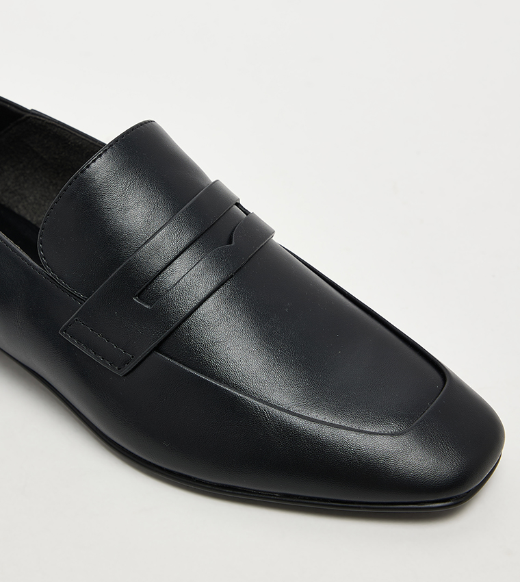 Textured Almond Toe Loafers