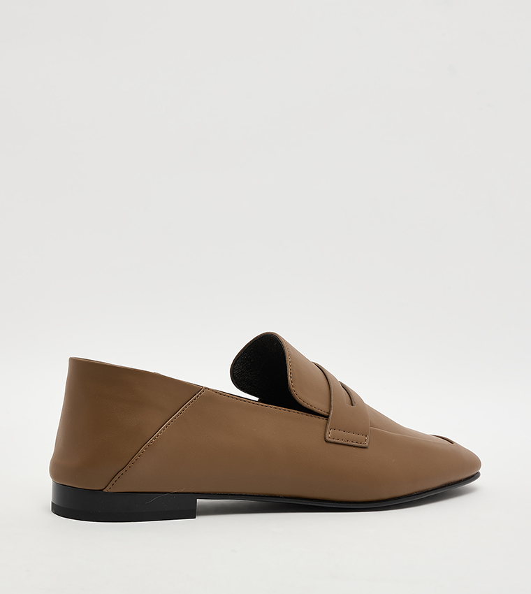 Textured Almond Toe Loafers