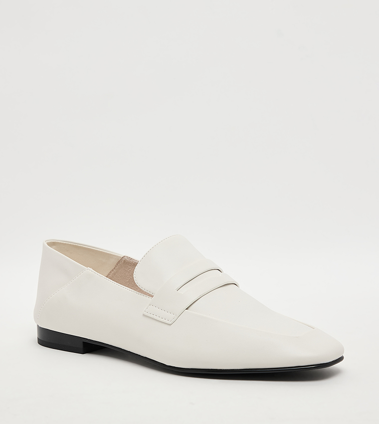 Textured Almond Toe Loafers