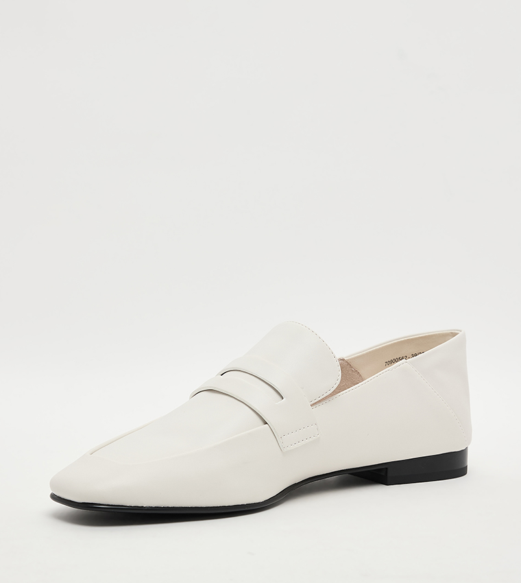 Textured Almond Toe Loafers