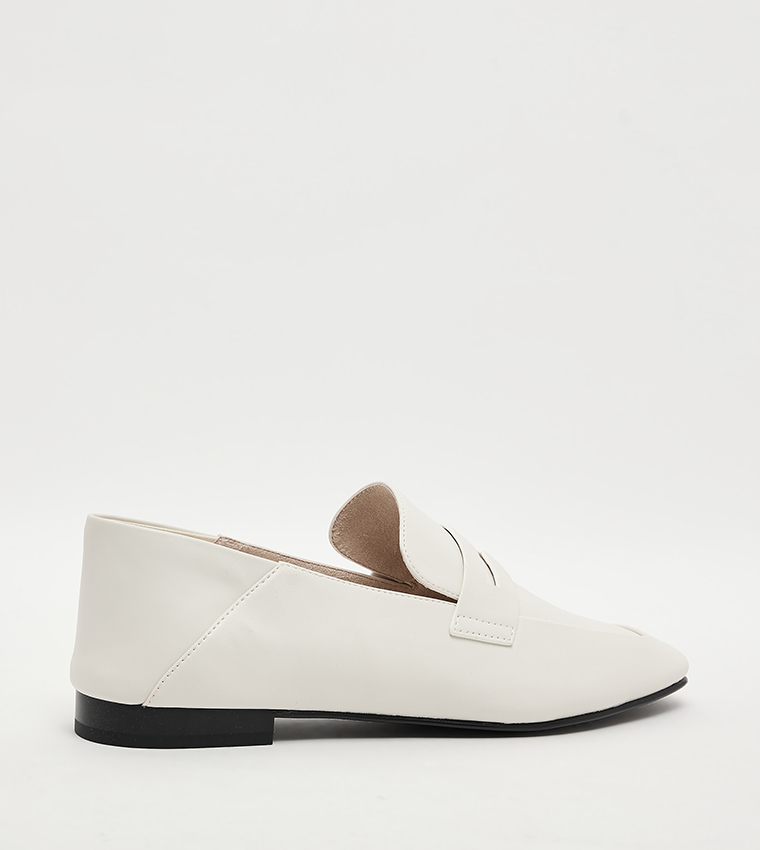 Textured Almond Toe Loafers