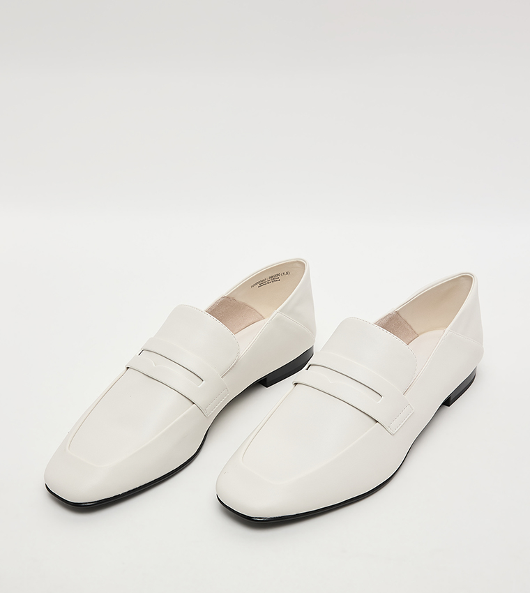 Textured Almond Toe Loafers