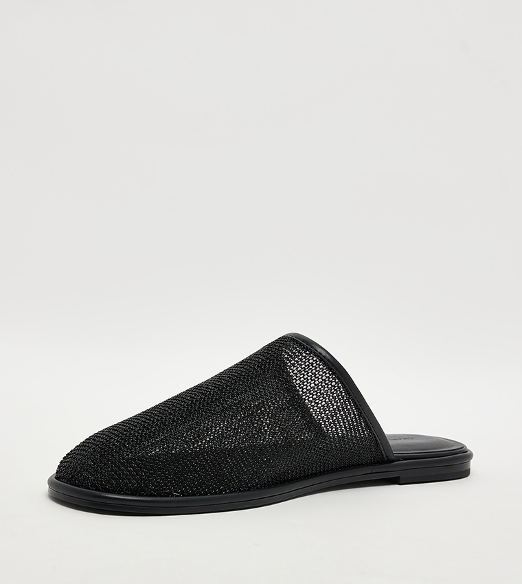 Mesh High-Vamp Flat Mules