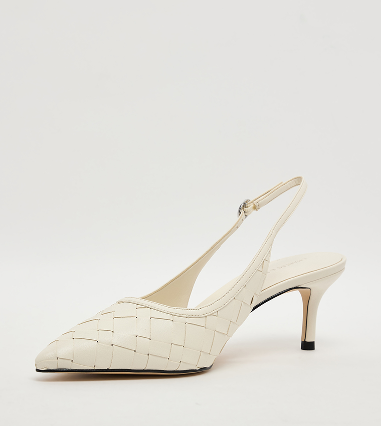 Braided Pointed Toe Slingback Pumps