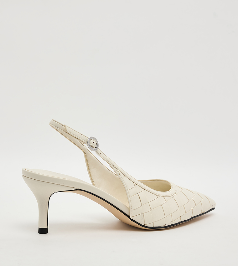 Braided Pointed Toe Slingback Pumps