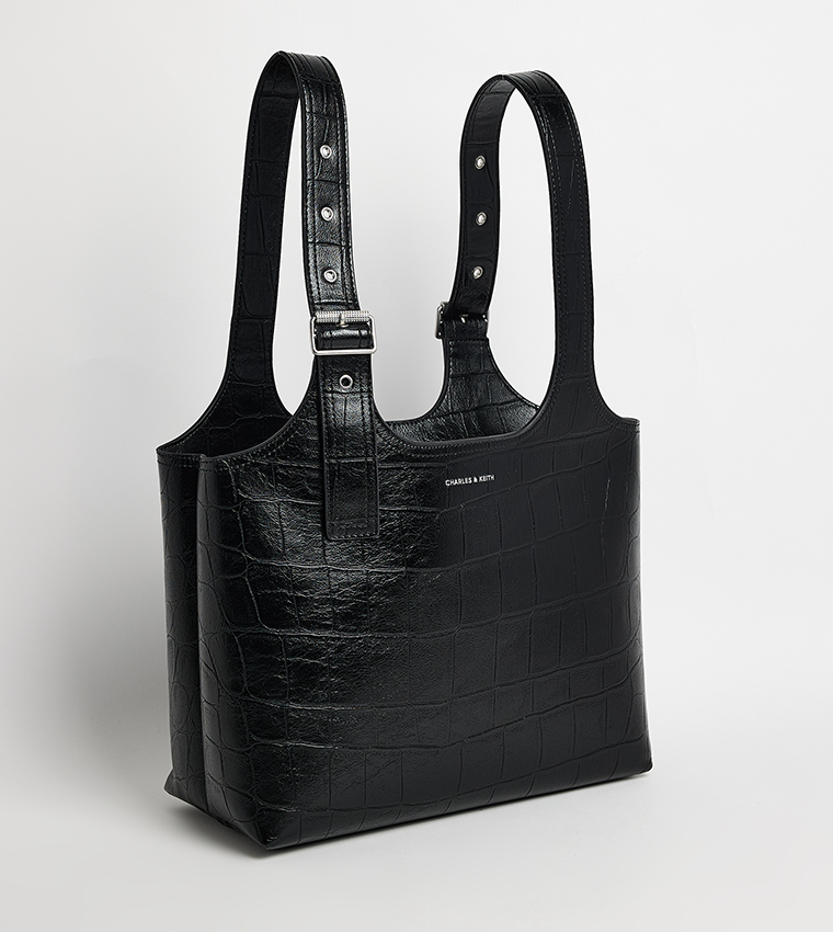 Textured Shoulder Bag with Pouch