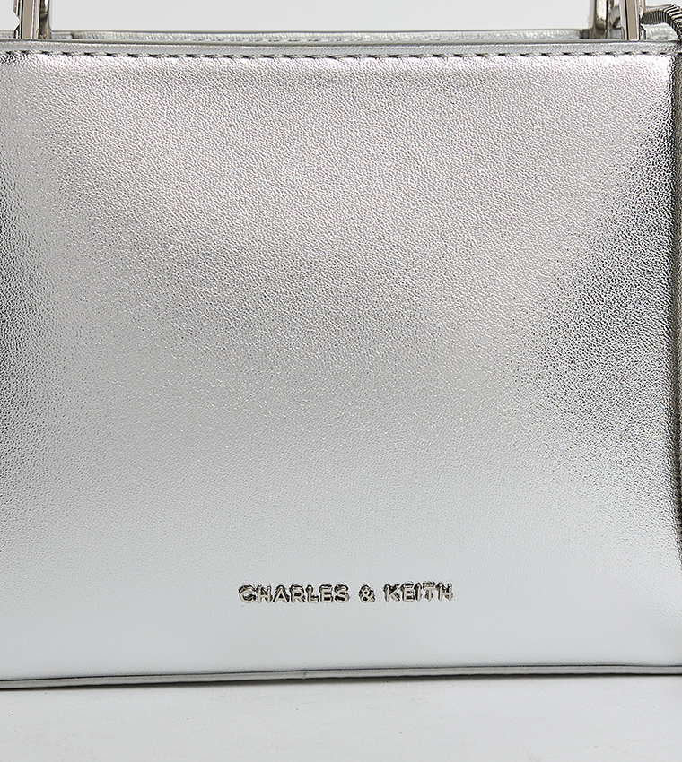 Satin Crystal-Embellished Handheld Bag