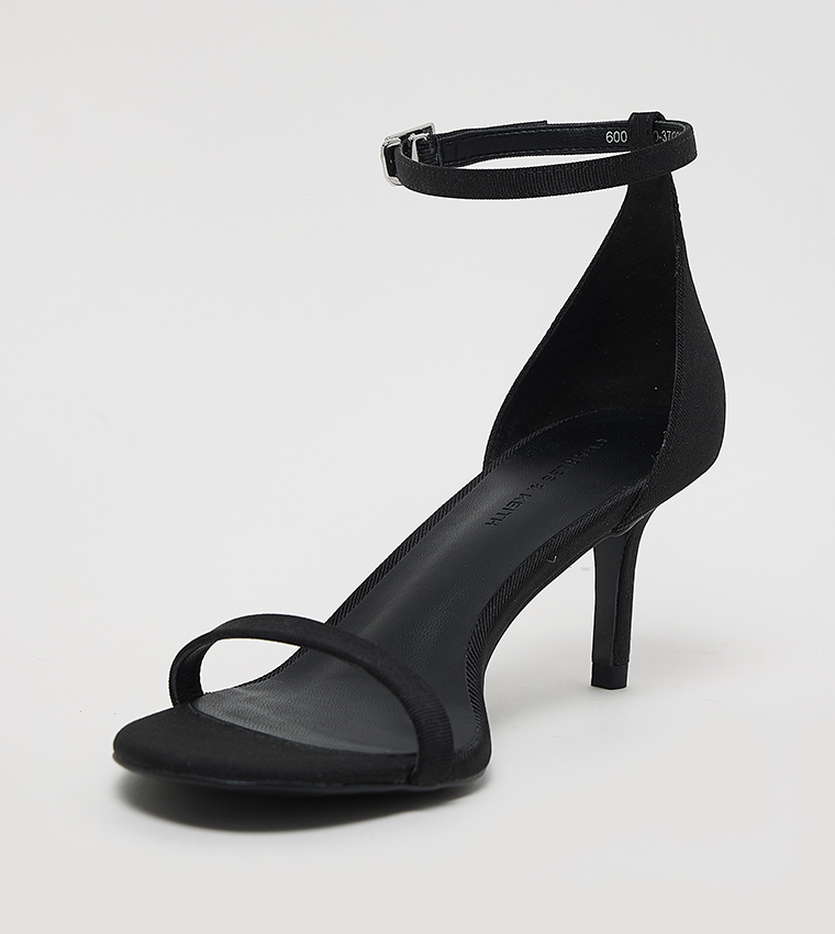 Grosgrain Ankle Strap Stiletto Heel Sandals