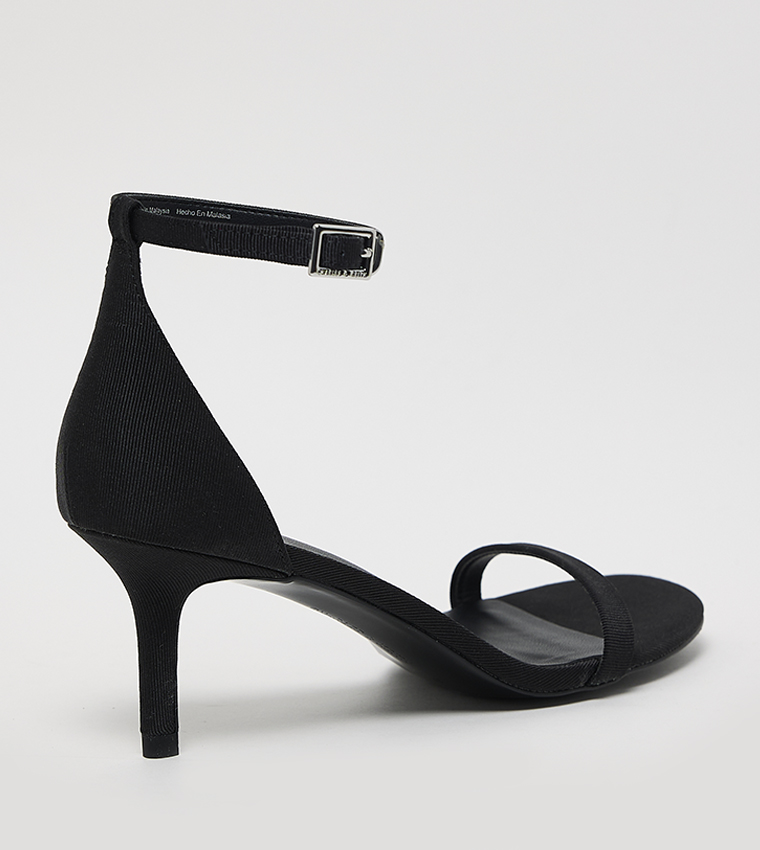 Grosgrain Ankle Strap Stiletto Heel Sandals