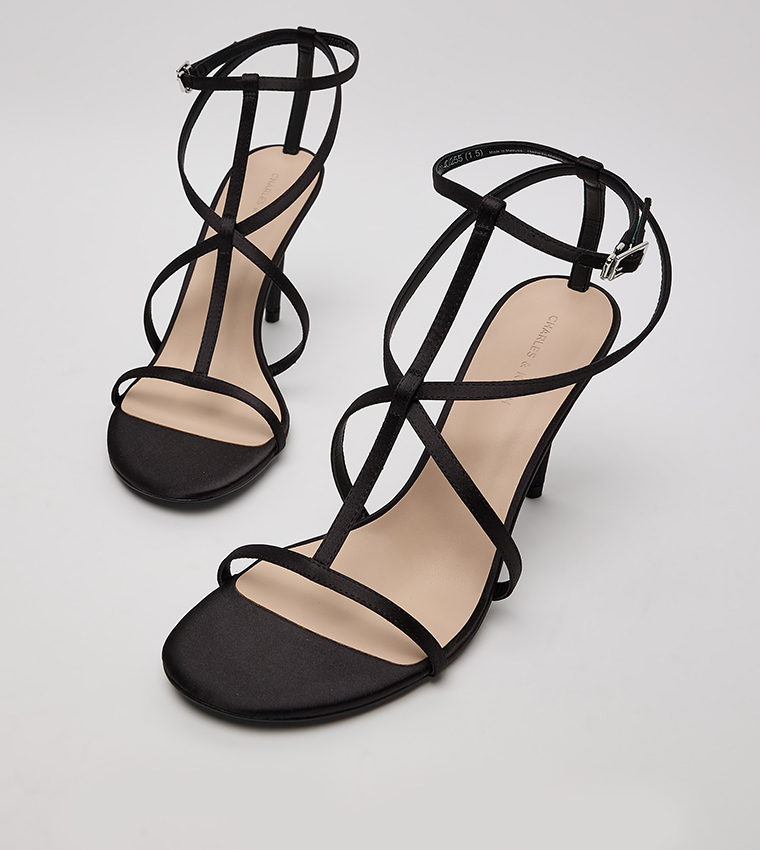 Satin Strappy Stiletto Heel Sandals