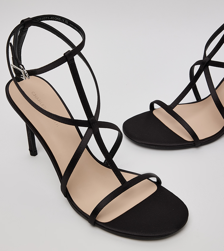 Satin Strappy Stiletto Heel Sandals