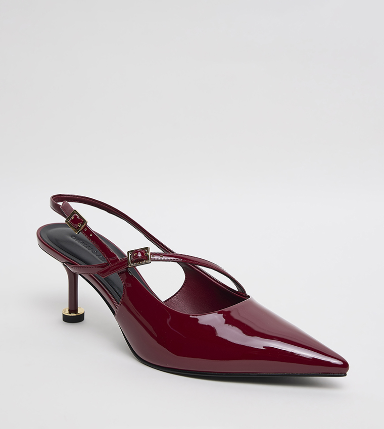 Sculptural Heel Slingback Pumps
