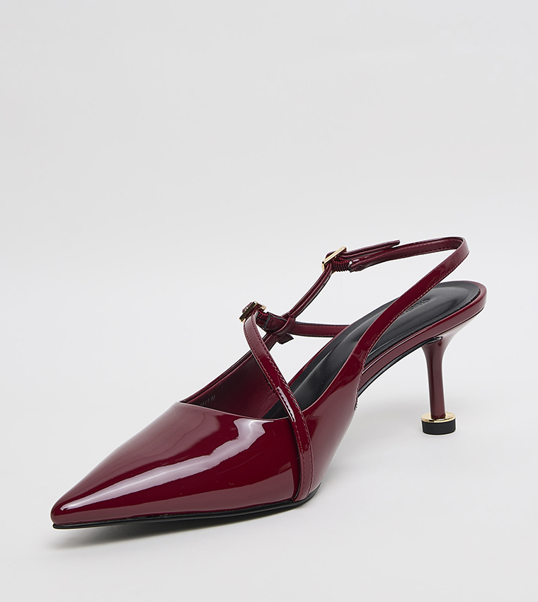 Sculptural Heel Slingback Pumps
