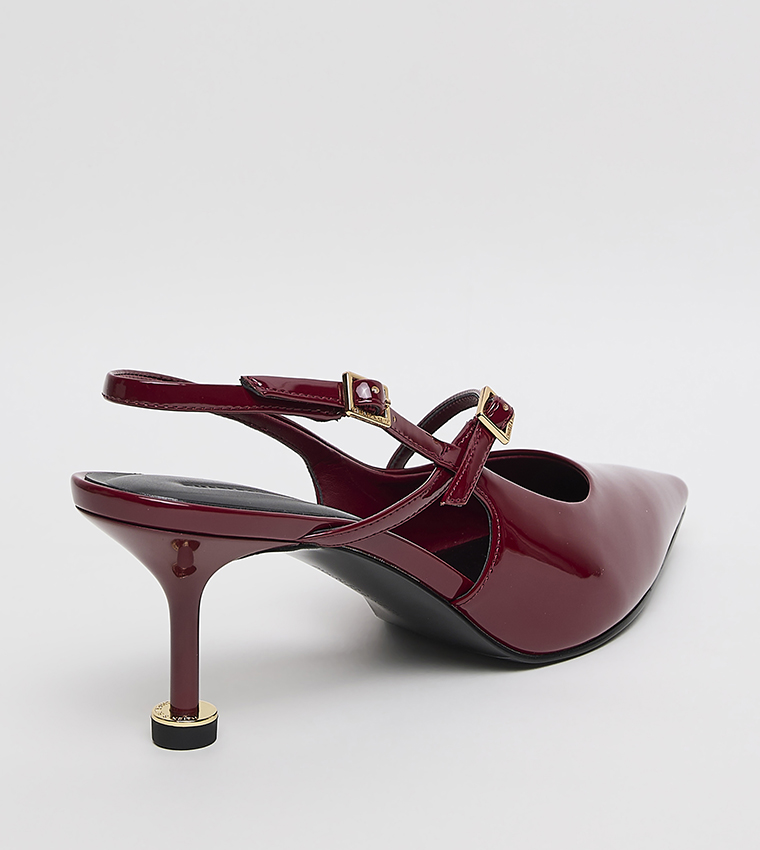 Sculptural Heel Slingback Pumps
