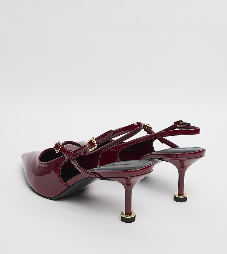 Sculptural Heel Slingback Pumps