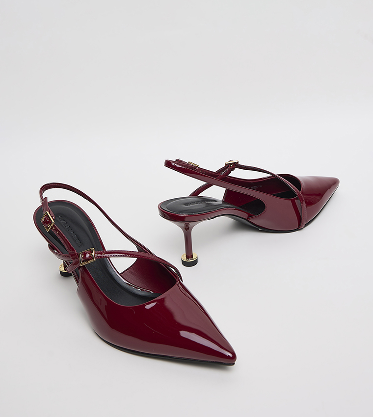 Sculptural Heel Slingback Pumps