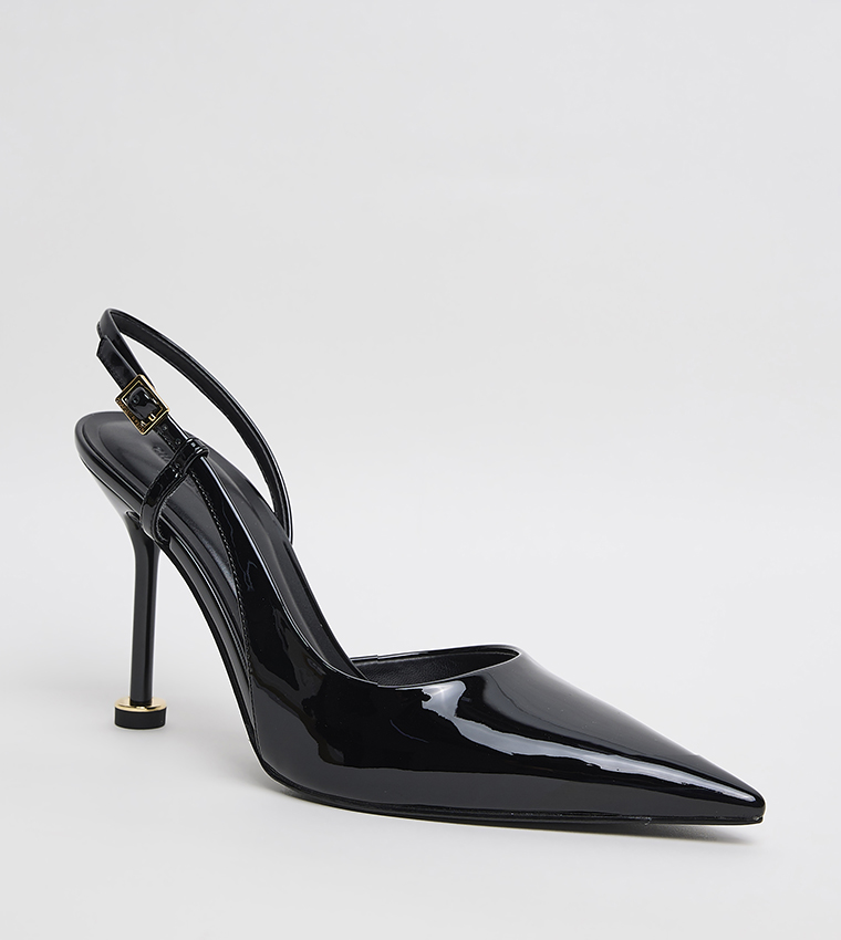 Sculptural Heel Slingback Pumps