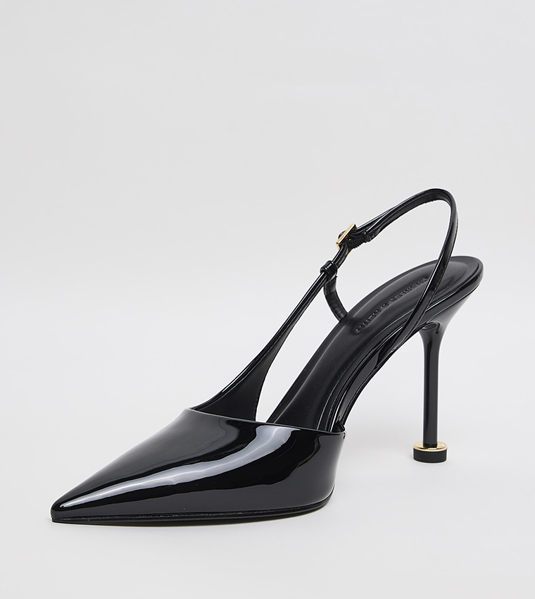Sculptural Heel Slingback Pumps