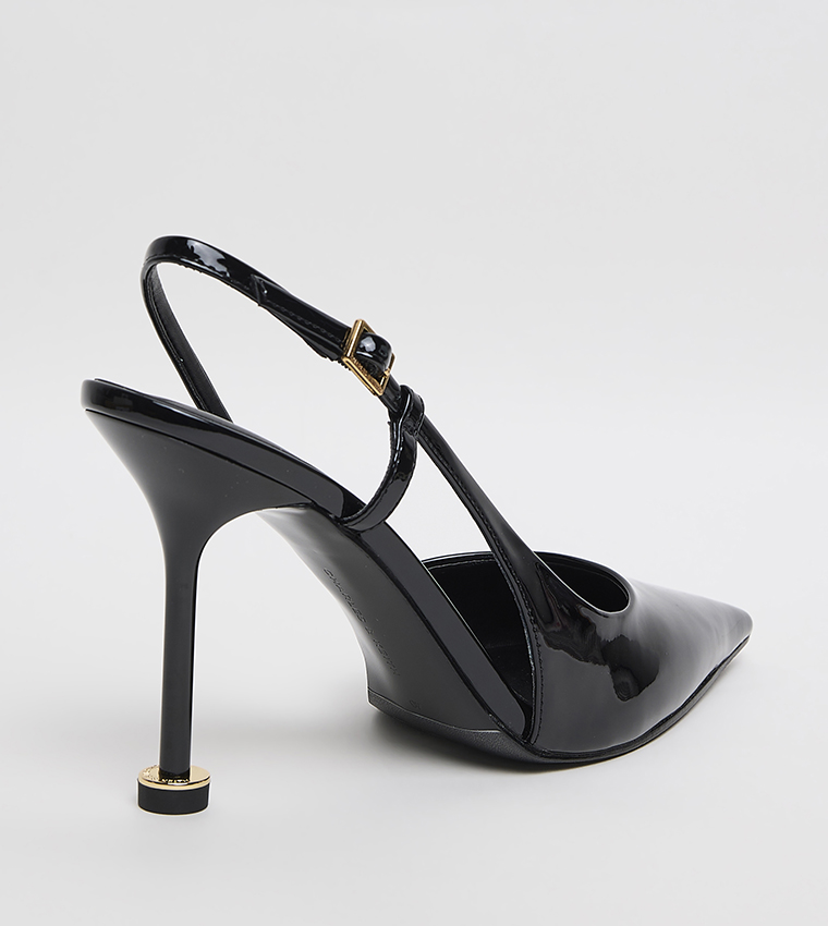 Sculptural Heel Slingback Pumps