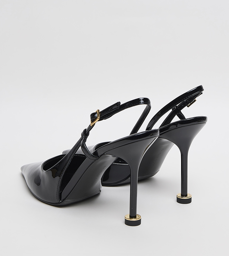 Sculptural Heel Slingback Pumps