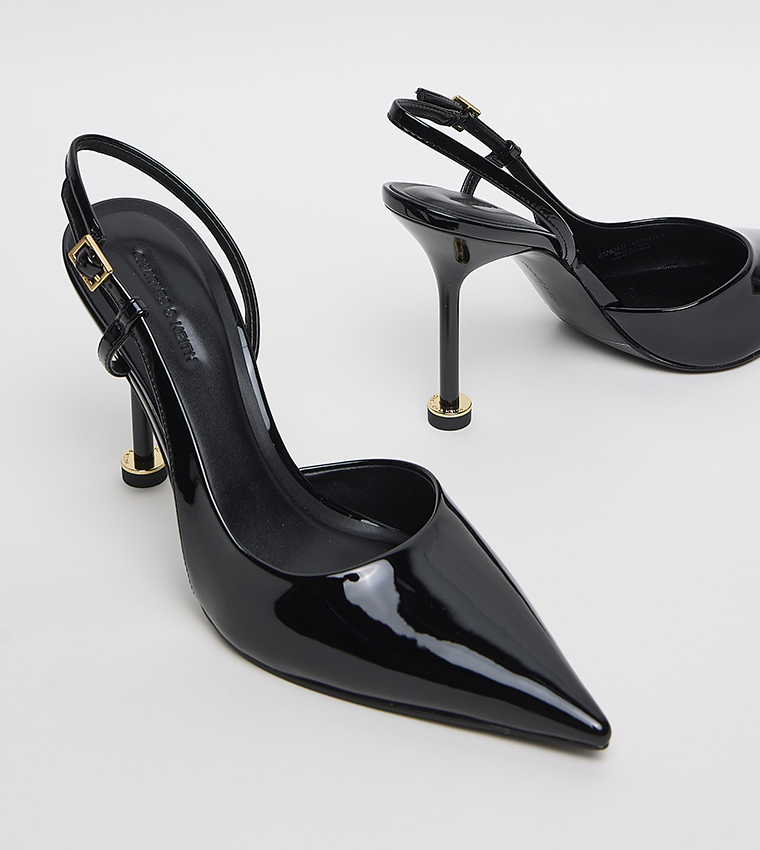 Sculptural Heel Slingback Pumps