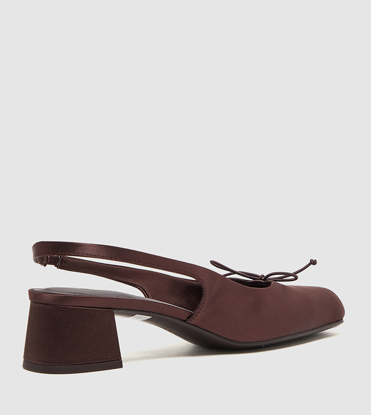 Satin Bow Detail Slingback Pumps