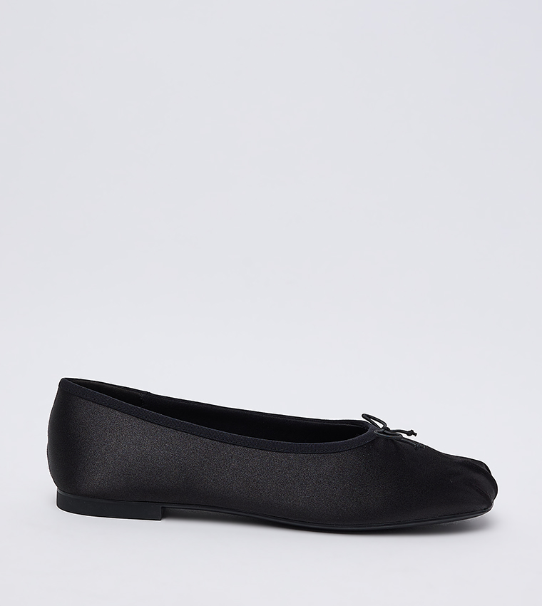 Satin Bow Detail Ballerinas