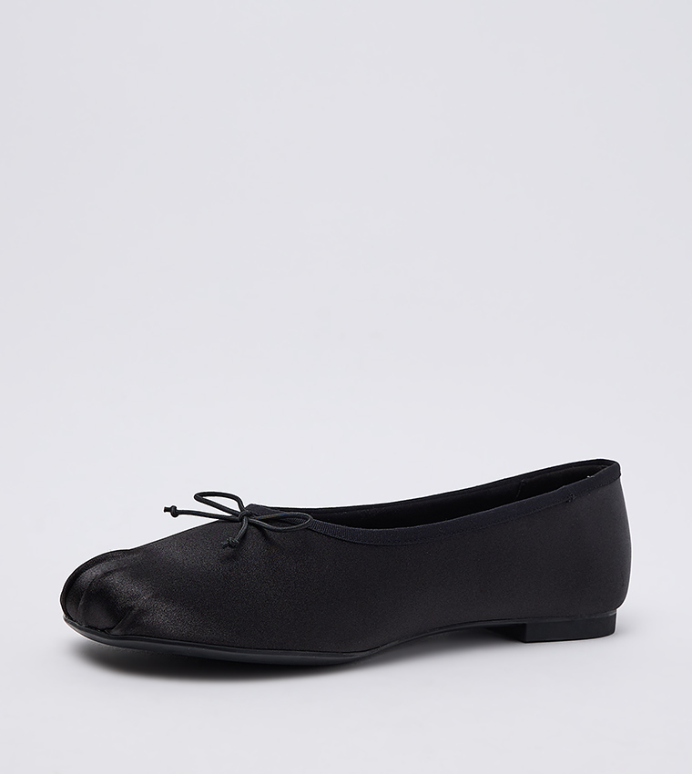 Satin Bow Detail Ballerinas