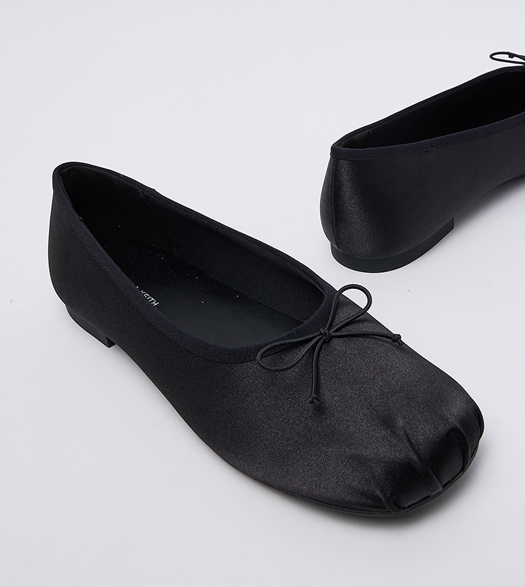 Satin Bow Detail Ballerinas