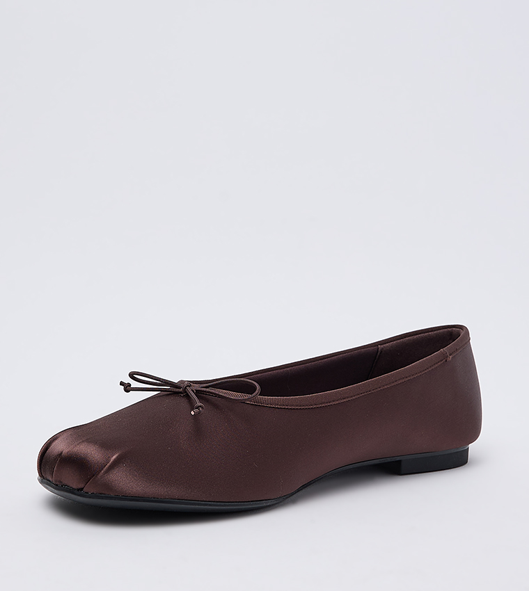 Satin Bow Detail Ballerinas